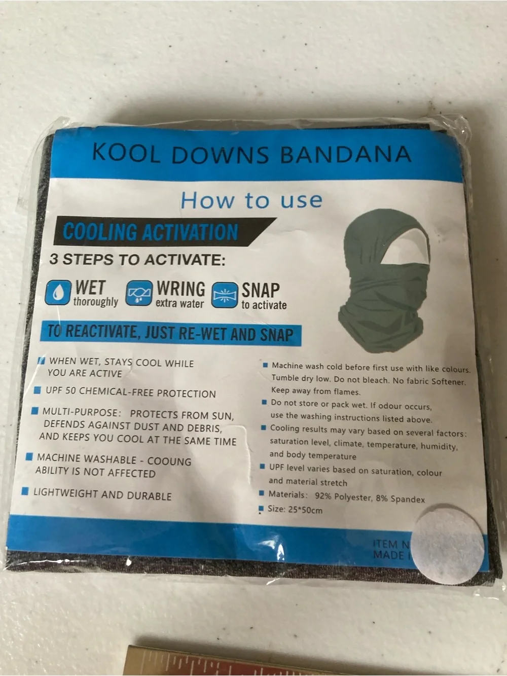 Kool Downs Bandana Cooling Activation Bandana